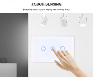 3gang nhà thông minh cảm ứng chuyển đổi từ xa pha lê Glass Bảng điều chỉnh Led cảm ứng nút thiết bị chuyển mạch với SAA chứng nhận <span class=keywords><strong>RF</strong></span> cảm ứng chuyển đổi ánh sáng - Product Image 4