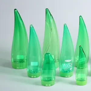 空定制塑料瓶 250毫升 200毫升 120毫升 PETG 芦荟形状芦荟凝胶瓶用于乳液化妆品护肤包装