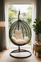 Fauteuil suspendu œuf pas cher pour patio, avec coussin imperméable, idéal pour jardin et cour arrière