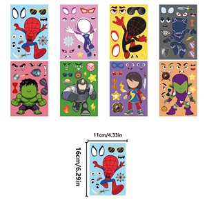 Autocollants adhésifs imprimés UV Marvel <span class=keywords><strong>Spider</strong></span>-<span class=keywords><strong>Man</strong></span> Hulk, autocollants mignons de dessins animés pour anniversaire, autocollants créatifs personnalisés pour garçons, autocollants créatifs pour enfants - Product Image 3