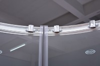 Cabine de douche d'angle coulissante en aluminium, design européen, économique, en forme de secteur