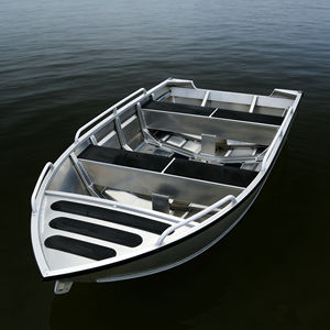 Bateau de pêche et de <span class=keywords><strong>chasse</strong></span> en aluminium de 18 pieds, bateau à fond plat avec moteur hors-bord, activité nautique en plein air - Product Image 2