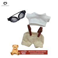 Boneka Beruang Teddy Kacamata Hitam Kain Katun Berkualitas Tinggi Poliester Unisex