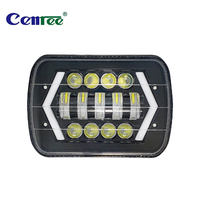 Phares LED carrés Arrow Angel Eyes 5x7 7x6 pouces avec DRL et clignotants, remplacement universel pour Cherokee Truck
