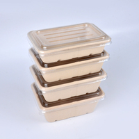 Boîte alimentaire rectangulaire Senang 500ml en bagasse de canne à sucre, écologique, rigide, compostable, personnalisable pour la restauration rapide