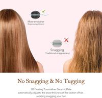 Lisseur à cheveux professionnel en titane avec écran LED, chauffage PTC rapide, pour usage domestique et hôtelier, garantie 1 an