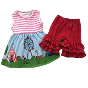 2021 toddler girls july 4th patriotic clothing set summer boutique clothing wholesale baby clothes