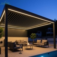 Pergola innovante en aluminium à lames orientables pour résidences, protection flexible contre le soleil et la pluie