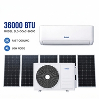 Climatiseur Solaire Hybride DC 80-380V AC 110-240V 36000BTU 3HP Inverter Mural Split R410A Robuste pour Usage Domestique