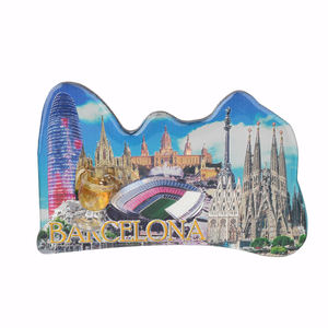 OEM/ODM Nouveau design d'artisanat de <span class=keywords><strong>Barcelone</strong></span> Ville de <span class=keywords><strong>voyage</strong></span> touristique de Singapour Bouteille de dérive de souvenir Aimant de réfrigérateur en époxy à double étage en feuille d'étain - Product Image 6
