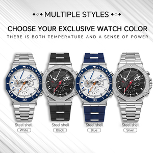Montre à quartz de luxe DK&YT pour <span class=keywords><strong>homme</strong></span>, acier inoxydable, cadran carré, chronographe en cristal, montre multifonction - Product Image 2