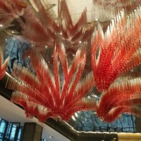 Lustre suspendu à commande par interrupteur, haute luminosité, pour résidences et centres commerciaux, en acier inoxydable et verre sur mesure