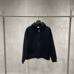Wholesale 345GSM Heavyweight Fleece Thermal Cotton Plain Blank <b>Box</b> Zip up Custom Hoodies for Men Streetwear Manufacturer - Product Image 3