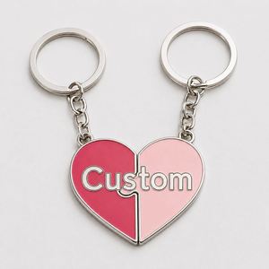 Porte-clés puzzle cœur personnalisé de haute qualité pour couple, thème Saint-Valentin, anneau décoratif mignon pour les fêtes - Product Image 2