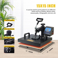 Presse à chaud 10 en 1 38x38cm pour impression sur t-shirts, mugs, chaussures, transfert par sublimation DTF, fonctionnement manuel