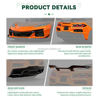 Kit carrosserie C8 de haute qualité, kit complet en PP + carbone sec pour Chevrolet Corvette C8, mise à niveau au style Z06, pare-chocs de voiture, kit de carrosserie