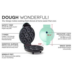 Máquina para hacer mini donas, 7 orificios, con revestimiento antiadherente, eléctrica, para uso en panadería y desayunos, 110V 220V - Product Image 4