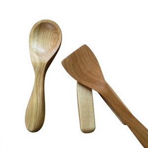 Wholesale 100% Natural Reusable Lightweight Wooden Matte Polish Vintage Cutlery Set <b>Spoon</b> Fork Parties Sustainable Dishwasher - Product Image 4
