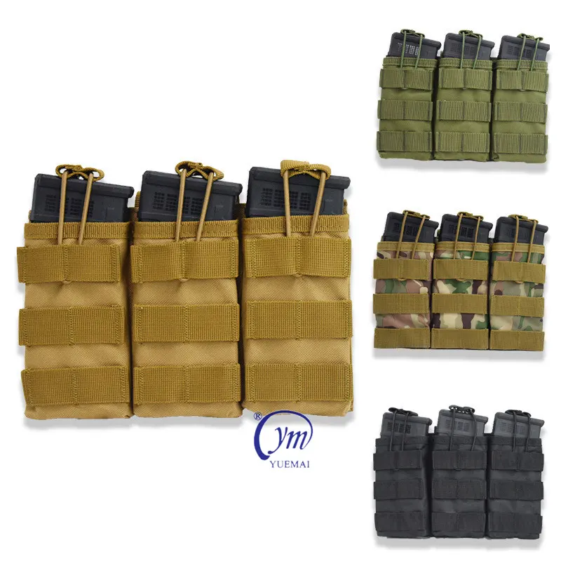 Customized Tactical Outdoor Equipment Adjustable Molle Magazine Attachment Triple Magazine Pouch For Tactical Vest Backpack