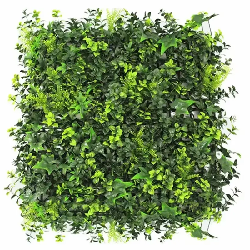 E78 ديكور محاكاة المناظر الطبيعية للحدائق جدار بولي كلوريد الفينيل بلاط نبات اصطناعي جدار عشب بلاستيكي