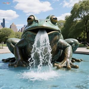 Personalizado al aire libre Ciudad Jardín Grande bronce <span class=keywords><strong>Animal</strong></span> Rana estatua ranas gigantes bronce escultura cascada fuente para la decoración del estanque público - Product Image 1