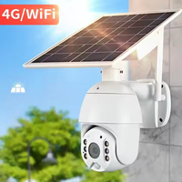 4MP kamera keamanan PTZ tenaga surya 4G, kamera keamanan nirkabel SIM kartu 4G untuk penggunaan luar ruangan