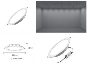 Downlight LED rond blanc 24W 35W à courant constant en aluminium moulé sous pression, faisceau de 120°, éclairage encastré intérieur - Product Image 4