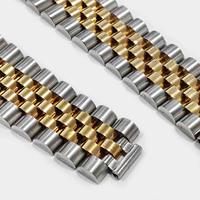 Bracelet de montre de haute qualité en acier inoxydable plaqué or 18 carats de 20 mm, style ancien Jubilee sans fermoir pour Dj 16233