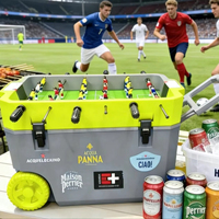 Glacière à roulettes HSP 60L avec table de jeu intégrée, étanche et isotherme pour le camping, les pique-niques et la conservation des aliments