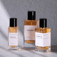 Bouteille de parfum de luxe carrée en verre portable rectangulaire vide de 30ml personnalisée