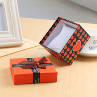 Boîte à bijoux pour la Saint-Valentin Boîte à montre avec nœud papillon Boîte d'emballage de mode multifonctionnelle Boîte à boucles d'oreilles et bagues Boîtes en carton rigide