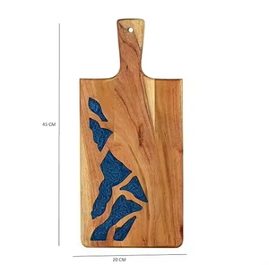 <span class=keywords><strong>Tabla</strong></span> <span class=keywords><strong>de</strong></span> <span class=keywords><strong>Cortar</strong></span> <span class=keywords><strong>de</strong></span> Madera con Resina Azul Fragmentada <span class=keywords><strong>para</strong></span> Decoración <span class=keywords><strong>de</strong></span> <span class=keywords><strong>Encimera</strong></span> <span class=keywords><strong>de</strong></span> Cocina, Resistente - Product Image 2