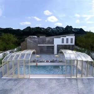Tùy chỉnh kích thước chống ăn mòn Windproof hồ bơi không thấm nước Thùng sunroom dễ dàng lắp ráp cửa trượt pitched Roof cho sử dụng ngoài trời - Product Image 1