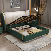 Lit Double moderne king size, rangement en cuir, mobilier de chambre à coucher de luxe, lits rembourrés