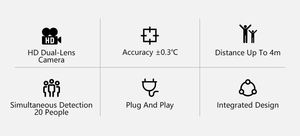 Máy Quay An Ninh Nhiệt Thân Màu Đen Tích Hợp Máy Quay Nhiệt Cctv Nhận Diện Khuôn Mặt Để Bán Mạng Kim Loại Ip <span class=keywords><strong>1080P</strong></span> H.265 4Mm CMOS - Product Image 3