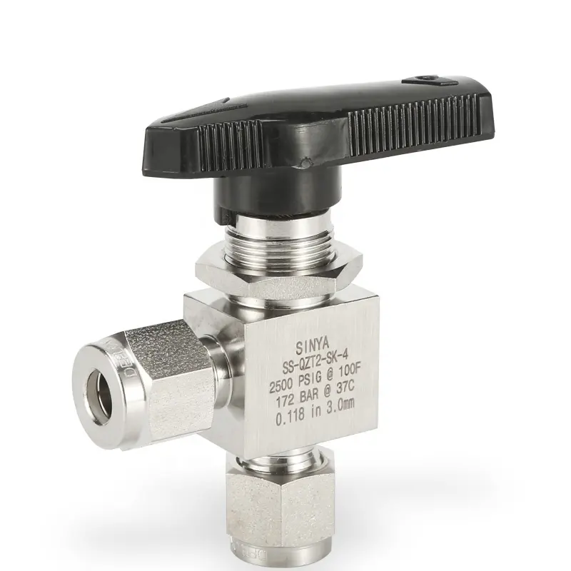 Tube Fitting 1 /2" compression 316L ss Compression Tube Ball Valves Instrumenation Mini Right Angle Double Ferrules Ball Valve