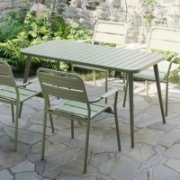Ensemble de table et de chaises d'extérieur, table et chaises de salle à manger en alliage d'aluminium imperméables et résistantes au soleil