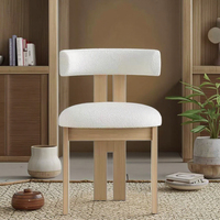 Wabi sabi design cadre en bois frêne tissu meubles de salle à manger villa maison loisirs sièges style japonais chaise de dîner pour loft