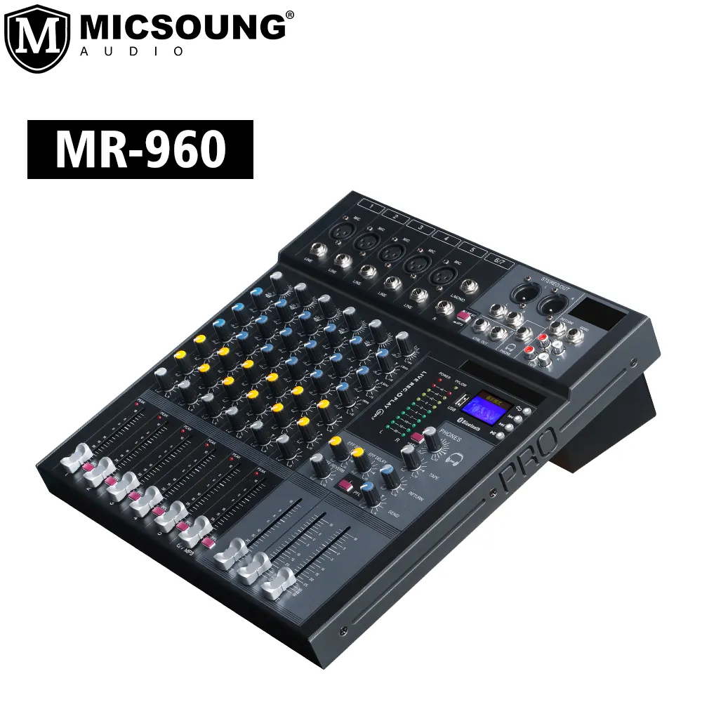 MR-960 MR 960 MP3 mixer Audio professionale Console DJ Player indipendente Phantom Power 6 canali USB Blue tooth