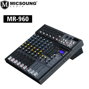 Console de mixage Audio professionnelle MR-960 MR 960 MP3, lecteur DJ, alimentation fantôme indépendante, 6 canaux USB, dent bleue