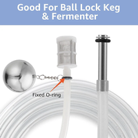 Filtre à immersion flottant liquide, boule flottante en acier inoxydable pour transfert de bière avec tube en silicone de 80 cm, équipement de brassage à domicile