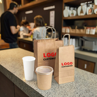 Sacs en papier kraft avec poignées en corde de coton compostables et écologiques pour la livraison de nourriture et l'emballage de boissons