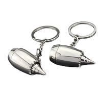 Porte-clés mousqueton en alliage de zinc avec logo personnalisé, motif gravé, léger, pendentif mini moteur d'avion, cadeau tendance pour homme