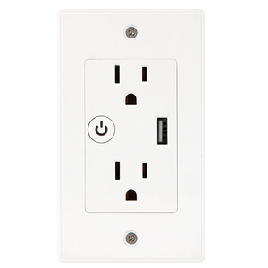 Enchufe de Pared Eléctrico Inteligente Wifi Tuya de 16A con Doble Enchufe y Panel de Interruptores USB para EE. UU. y UE, Compatible con Google Home y Alexa - Product Image 1