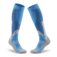 Chaussettes de compression montantes en maille ventilée avec soutien de mollet pour le marathon, le basketball et l'entraînement en extérieur