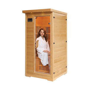 Cabina de Sauna de Infrarrojos Lejanos de Madera Maciza de Hemlock, Sauna Seca Interior con Calentador de Carbono, Cabina de Sauna para el Hogar, Spa en Casa - Product Image 1