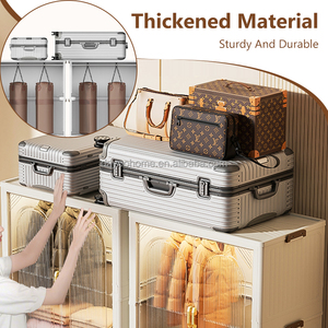 Grote Capaciteit Draagbare Opvouwbare Slaapkamer Woonkamer Kledingkast Uitbreidbare Opvouwbare Plastic Kast Kast - Product Image 6