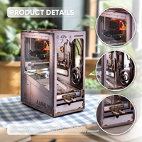 Kit de Bricolage Maison de Poupées Miniature Joyeux Noël, Diorama de Livre, Artisanat en Métal, Plastique, Bois, Lumières LED, Puzzles 3D, Coffret Cadeau, Échelle 1:32