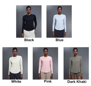 Sunquest Áo tập gym dài tay cho nữ áo thun thể thao vừa vặn thon gọn cổ tròn áo yoga co giãn mềm mại kiểu phương thức thoáng khí - Product Image 3