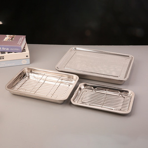Stainless Steel Square Baking Tray With Cooling Rack For Cooking And Baking - Product Image 4